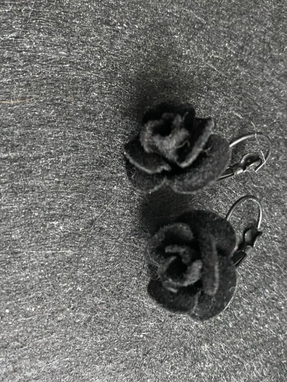 black velvet rose earrings